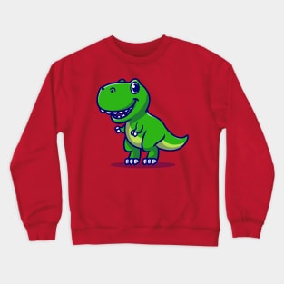 Cute Baby Dino Cartoon Illustration Crewneck Sweatshirt